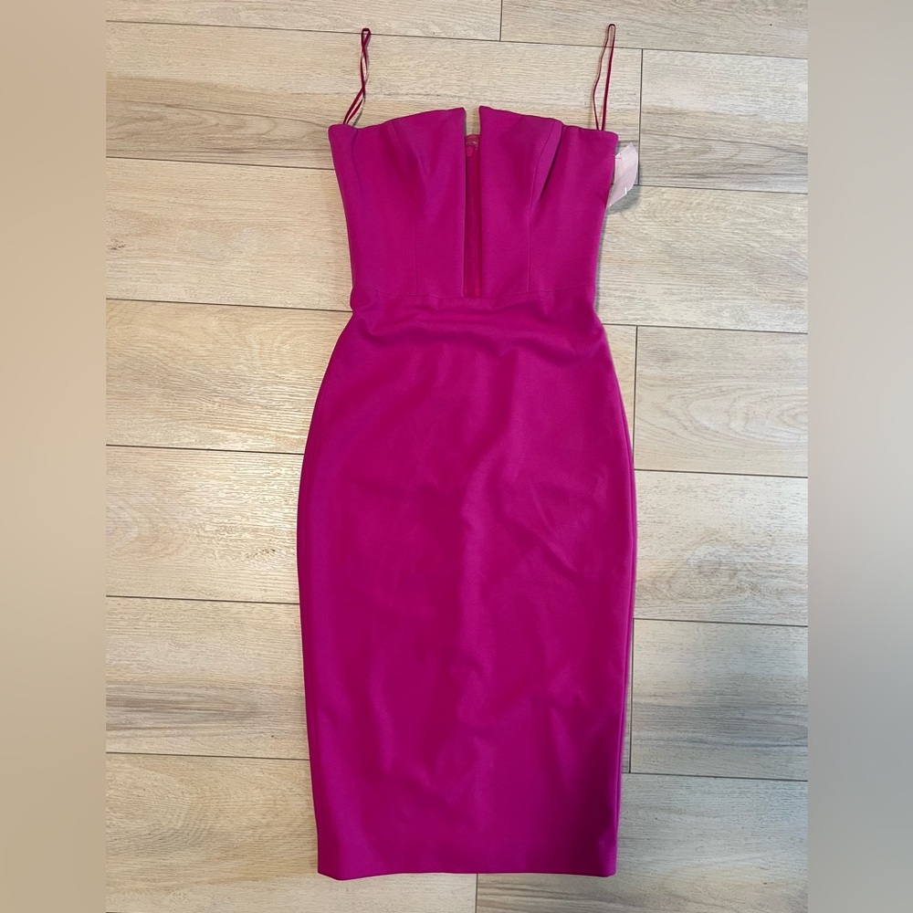 Dress the Population Hot Pink Strapless Dress Sz Small NWT